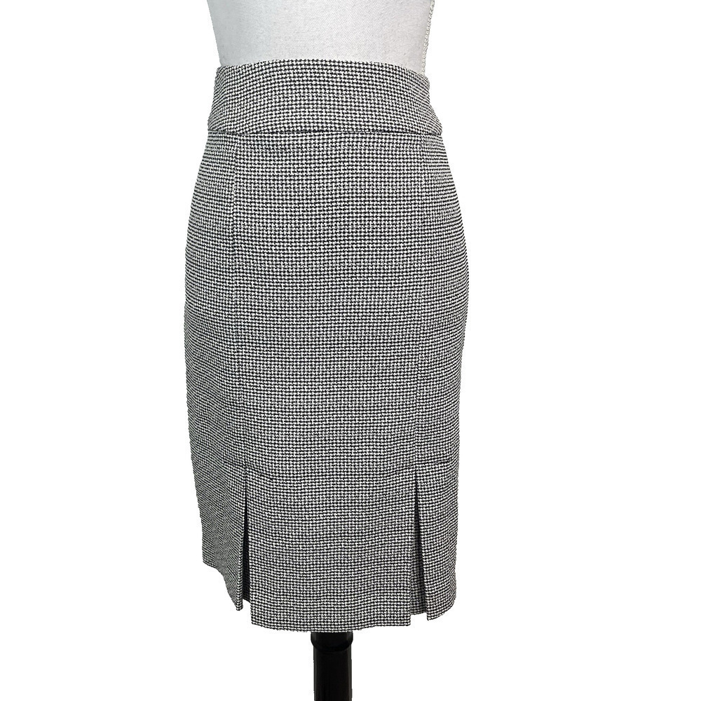 Kasper Skirt size 4 Black White Tweed Knee Pencil Pleated Career Suit Church